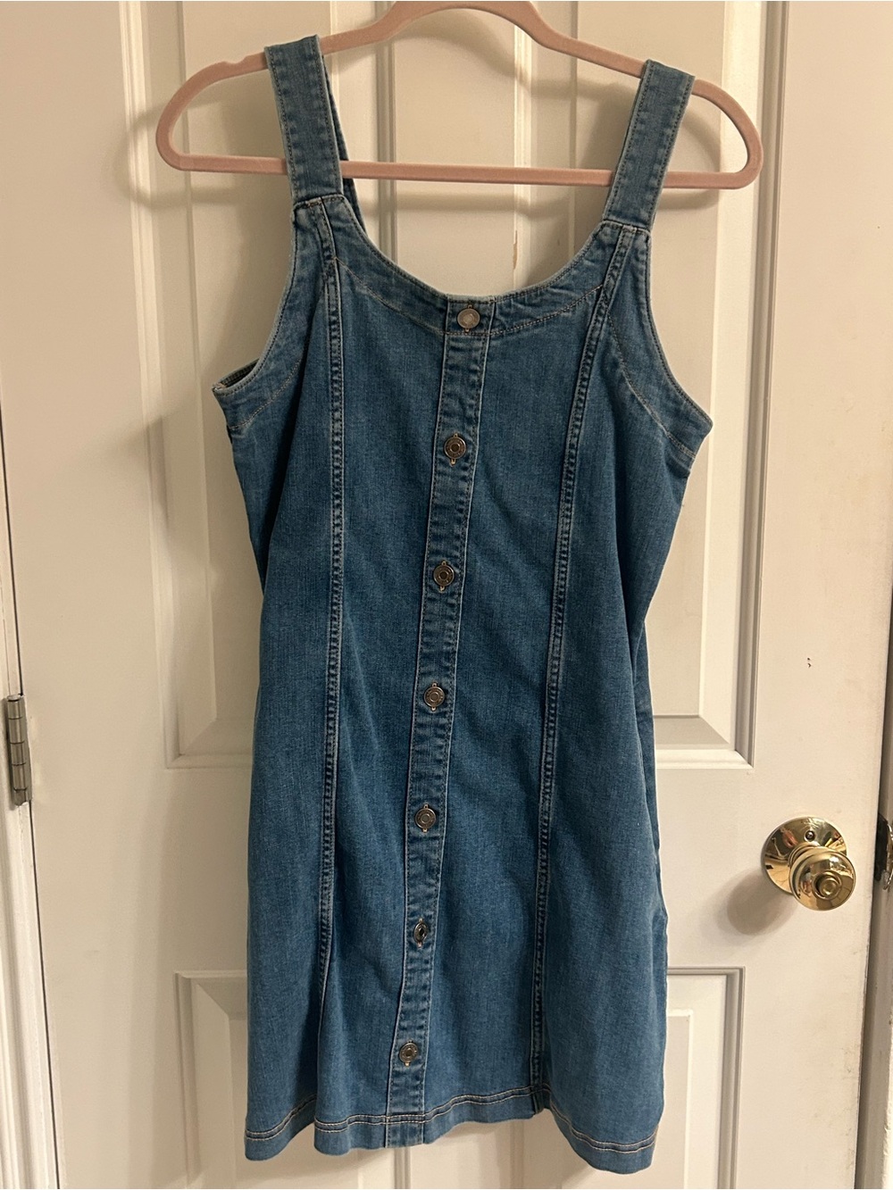 Girls abercrombie kids Blue Denim Faux Button-Front Jumper Dress